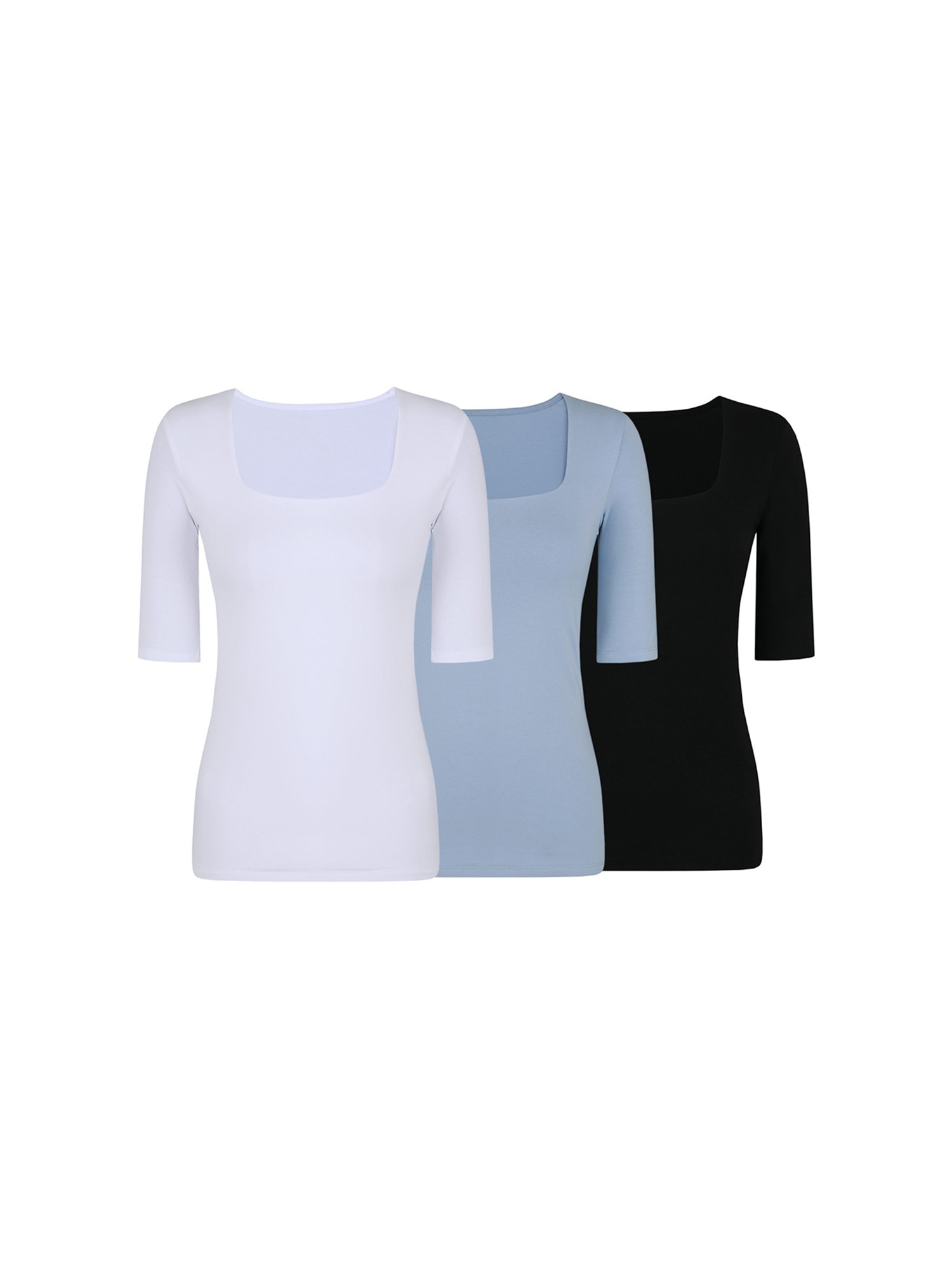 [TA221TS90P] basic square t shirt-set