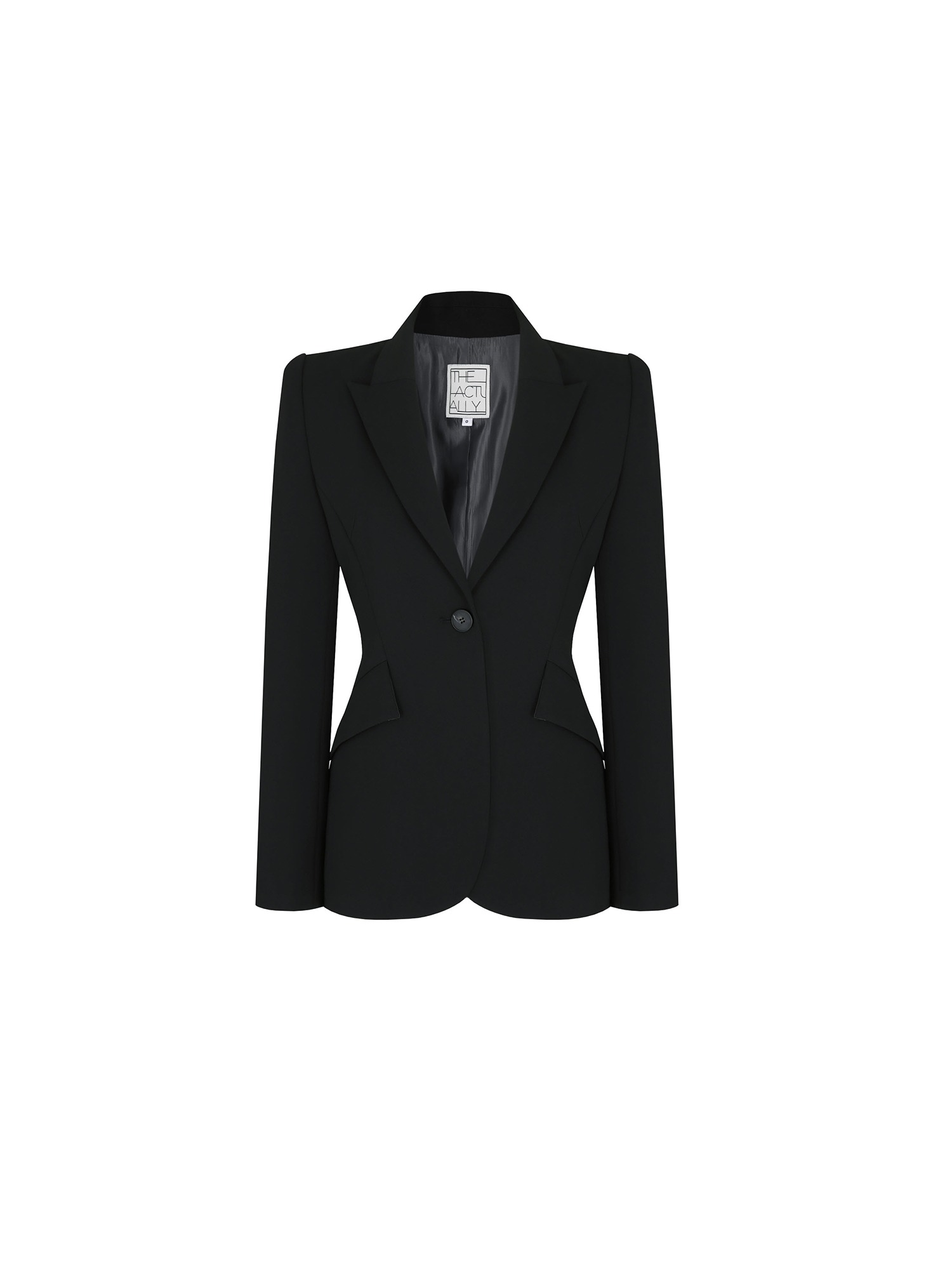 [TA212JK01P] power shoulder single tailored suit(jacket)-black
