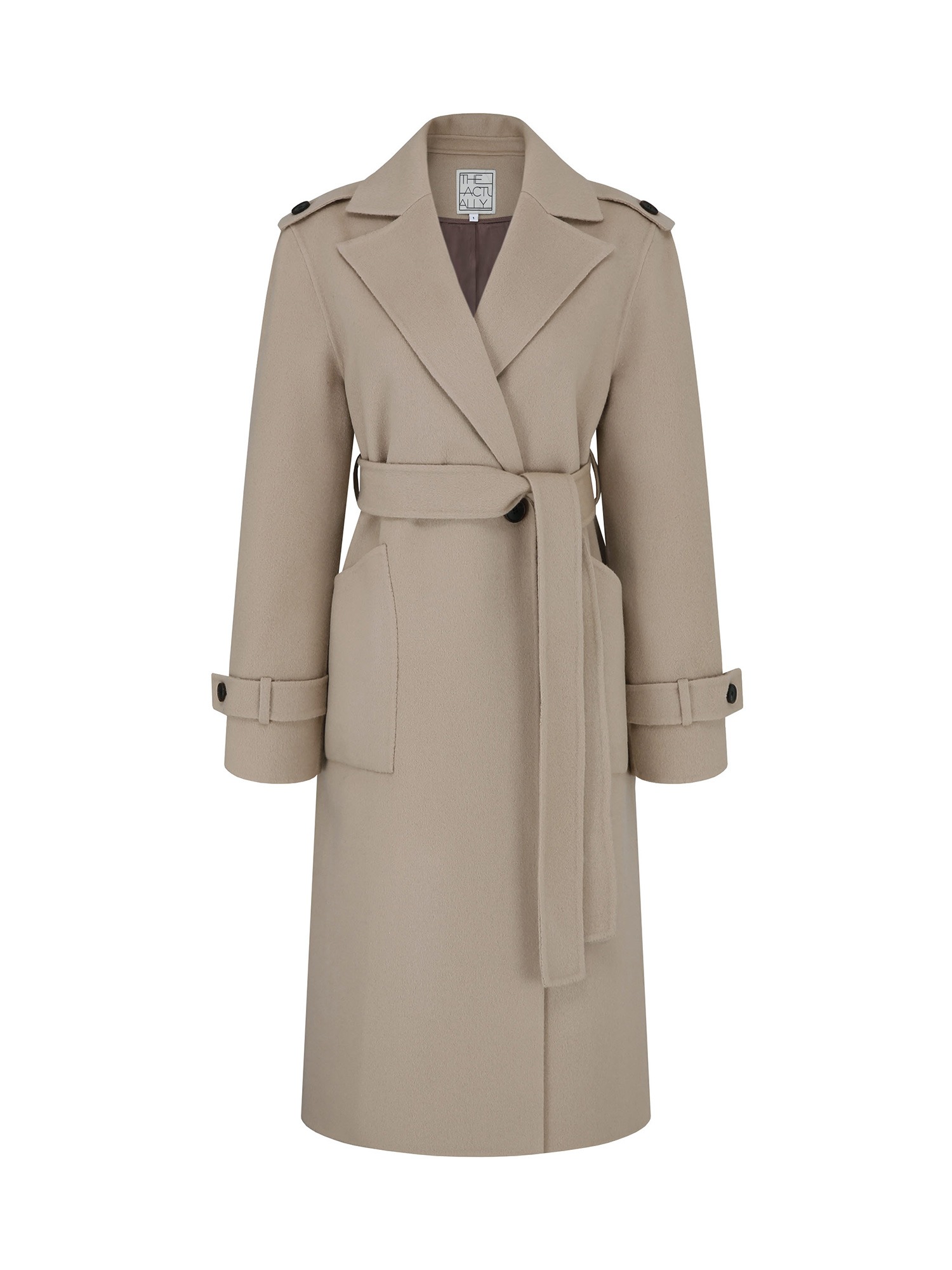 [TA212CT03P] cashmere belted trench coat-light beige