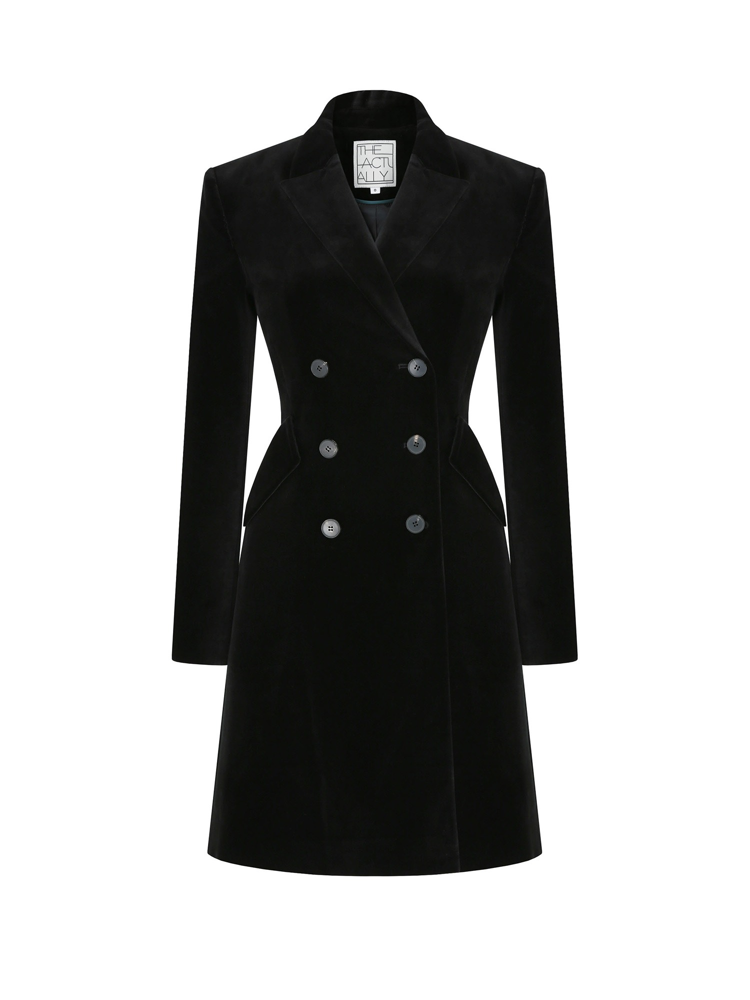 [TA212JK05P] tailored velvet coat-black