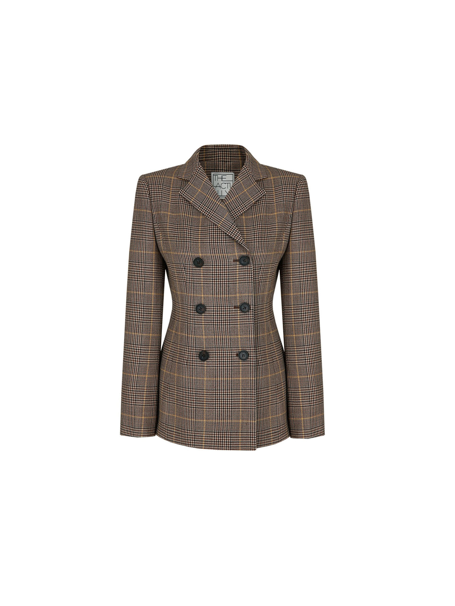 [TA212JK03P] glen check tomboy suit(jacket)-brown
