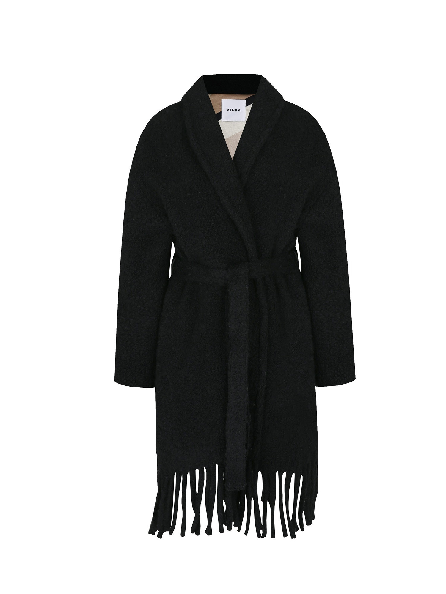[AINEA]boucle lamb wool coat-black(001)