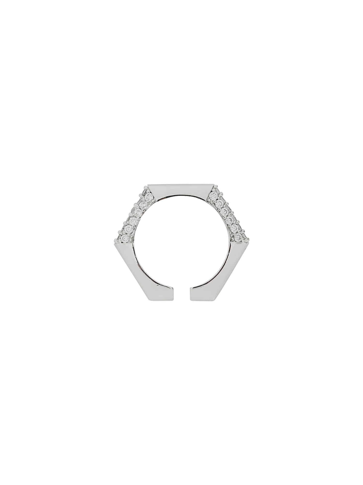 [TA221JW10P] hexagon ear cuff-silver