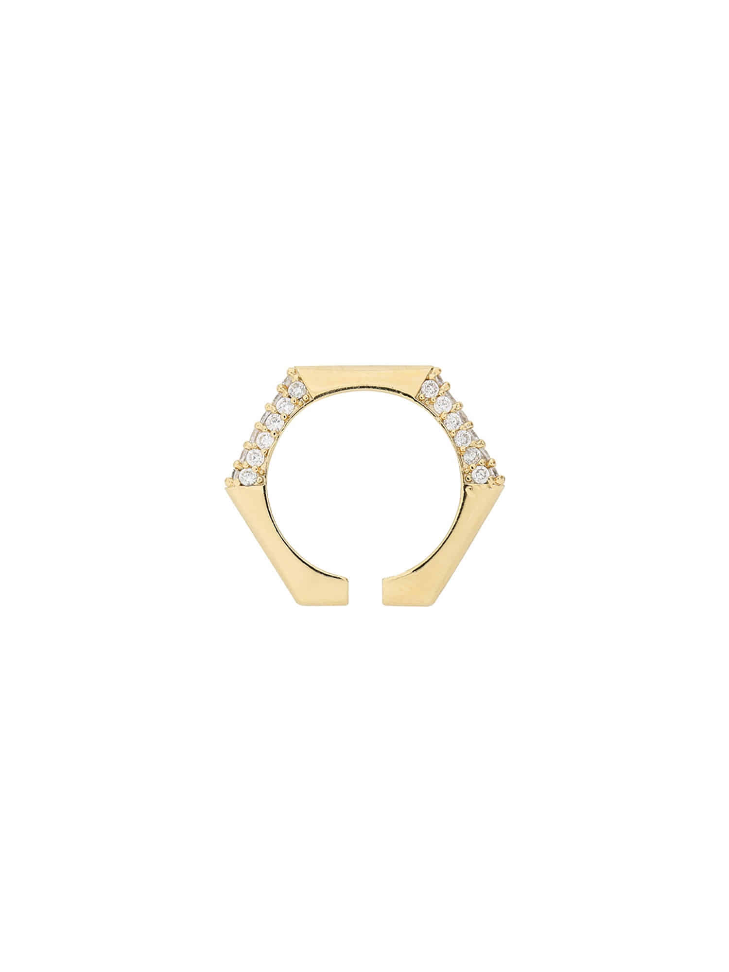 [TA221JW10P] hexagon ear cuff-gold